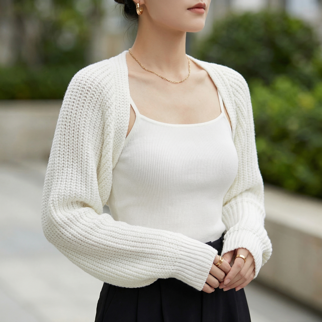 Carmen Ribbed Knit Shrug image 1
