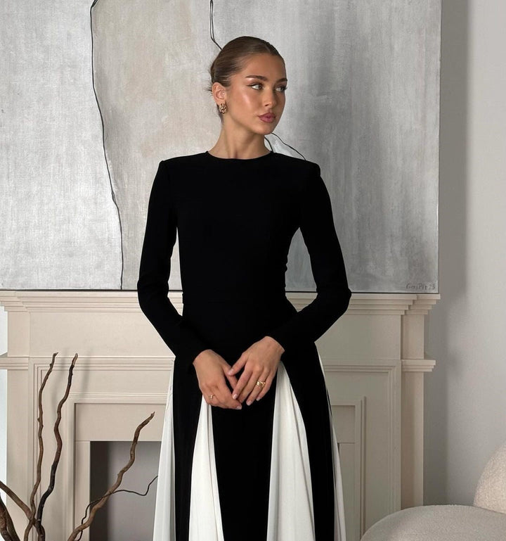 Thyline | Elegant Panel Maxi Dress