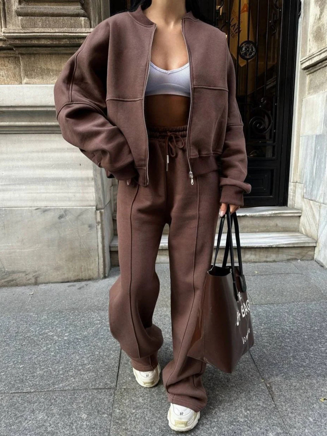 Nyssa | Oversized Zip-Up Lounge Set
