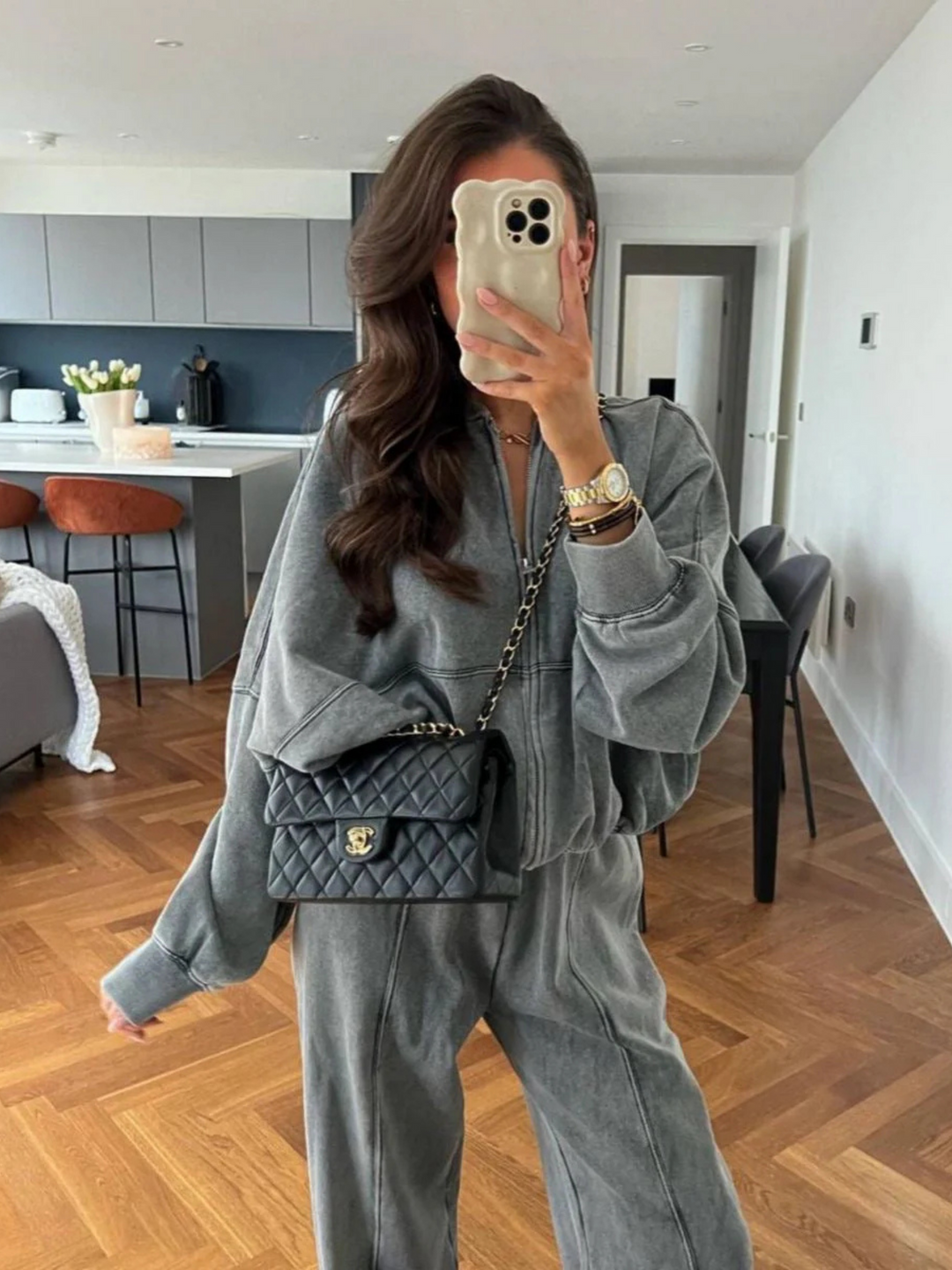 Nyssa | Oversized Zip-Up Lounge Set