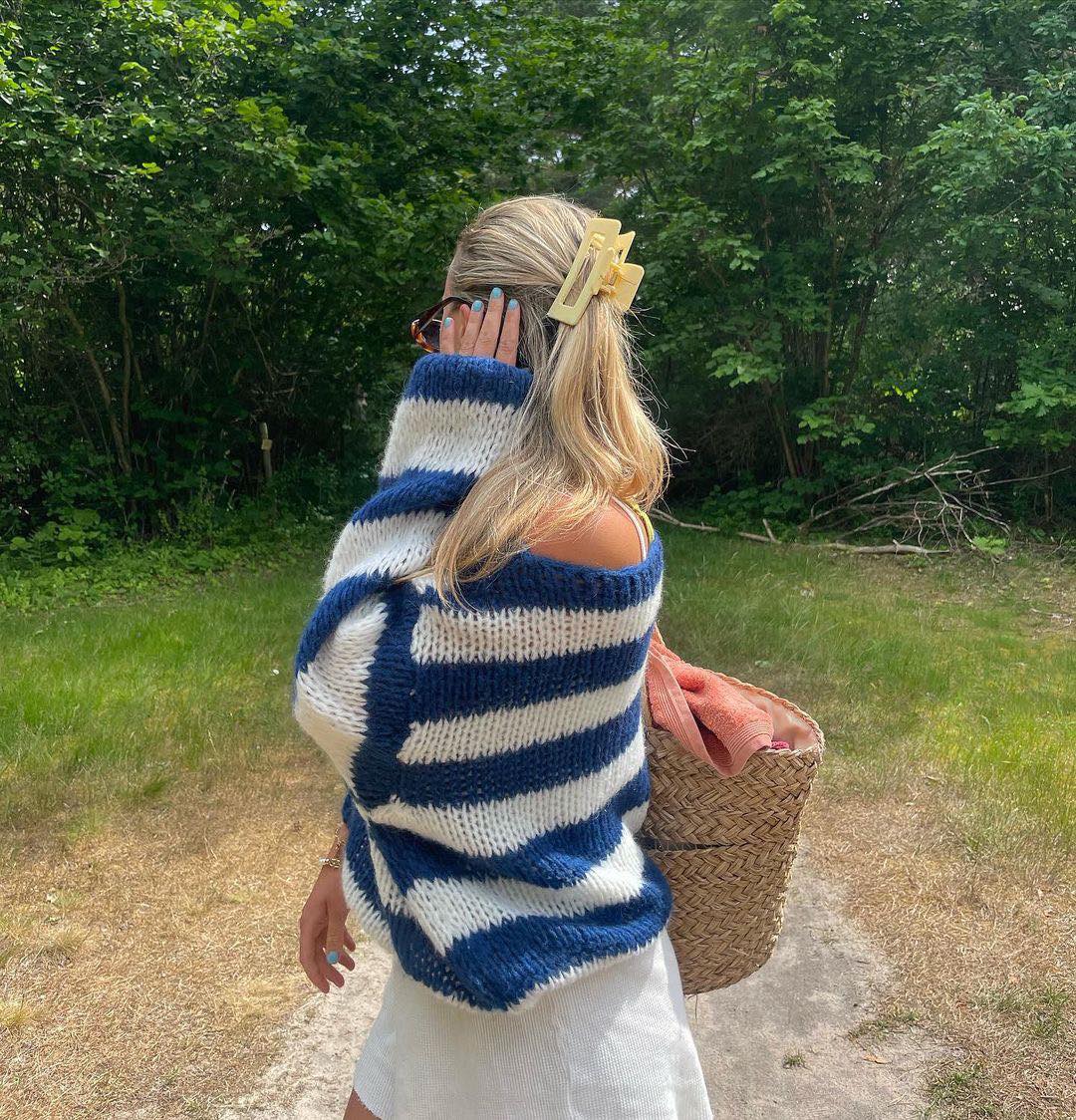 Fidelis | Striped Off-Shoulder Sweater
