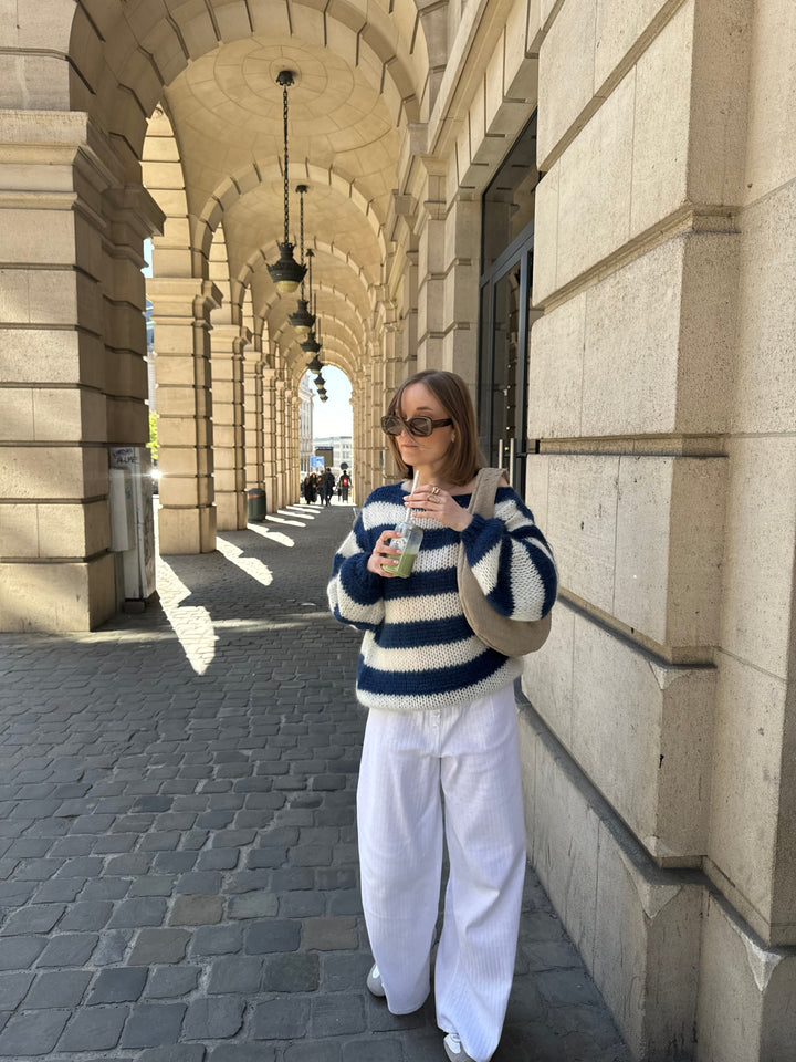 Fidelis | Striped Off-Shoulder Sweater