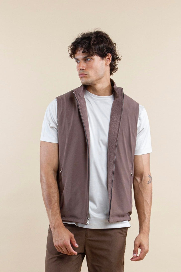 TWEEZIJDIGE SUÈDE BODYWARMER