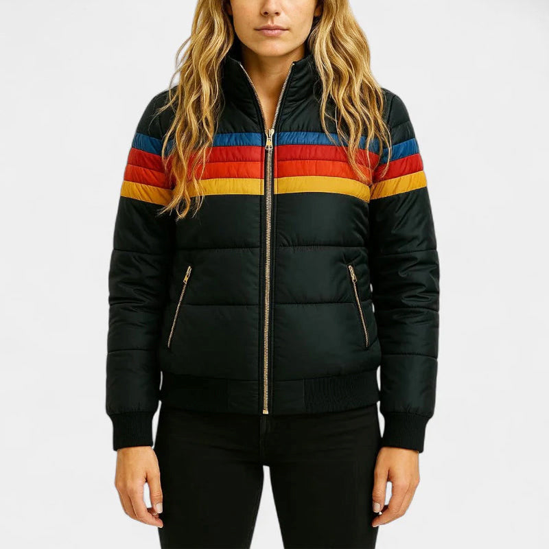 Brielle Women's Retro Stripe Puffer Jacket image 8