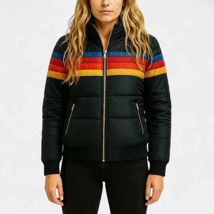 Brielle Women's Retro Stripe Puffer Jacket image 8