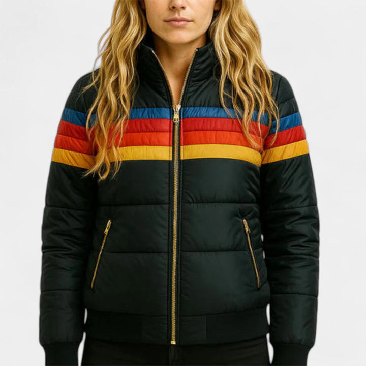 Brielle Women's Retro Stripe Puffer Jacket image 7