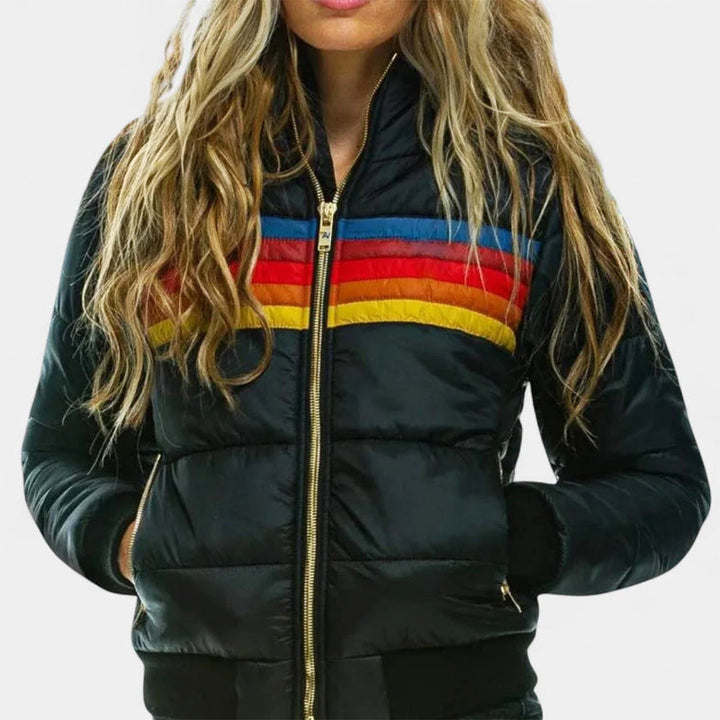 Brielle Women's Retro Stripe Puffer Jacket image 3