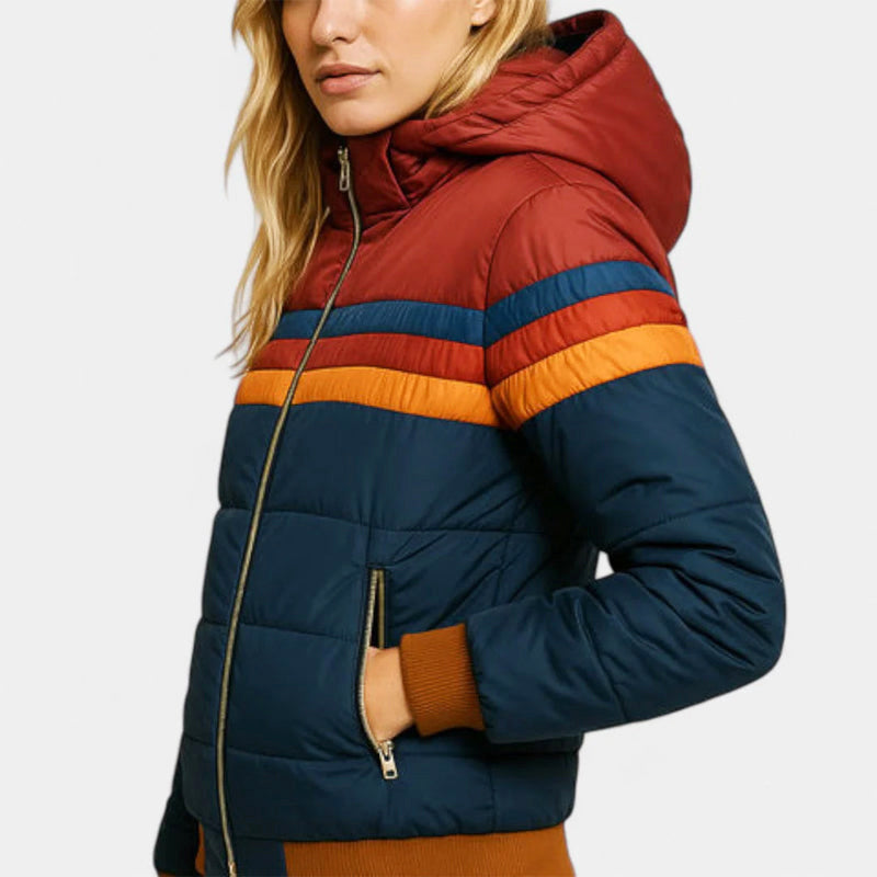 Brielle Women's Retro Stripe Puffer Jacket image 6