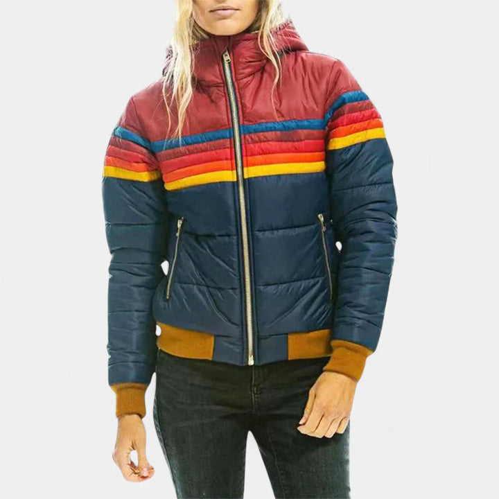 Brielle Women's Retro Stripe Puffer Jacket image 5