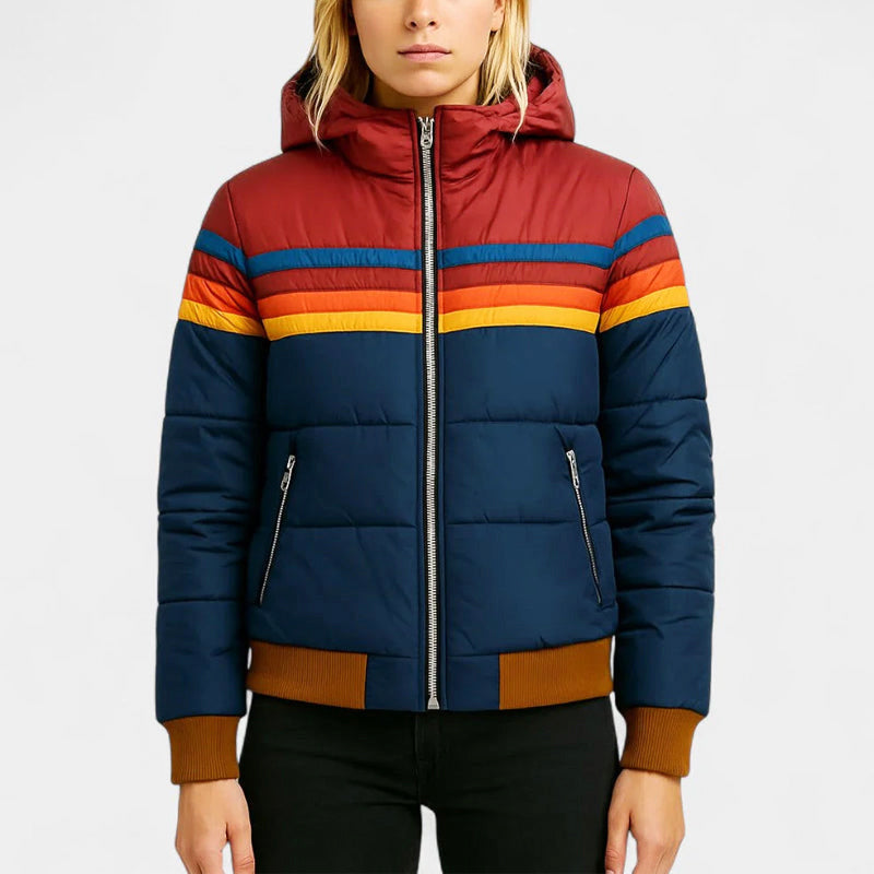 Brielle Women's Retro Stripe Puffer Jacket image 4
