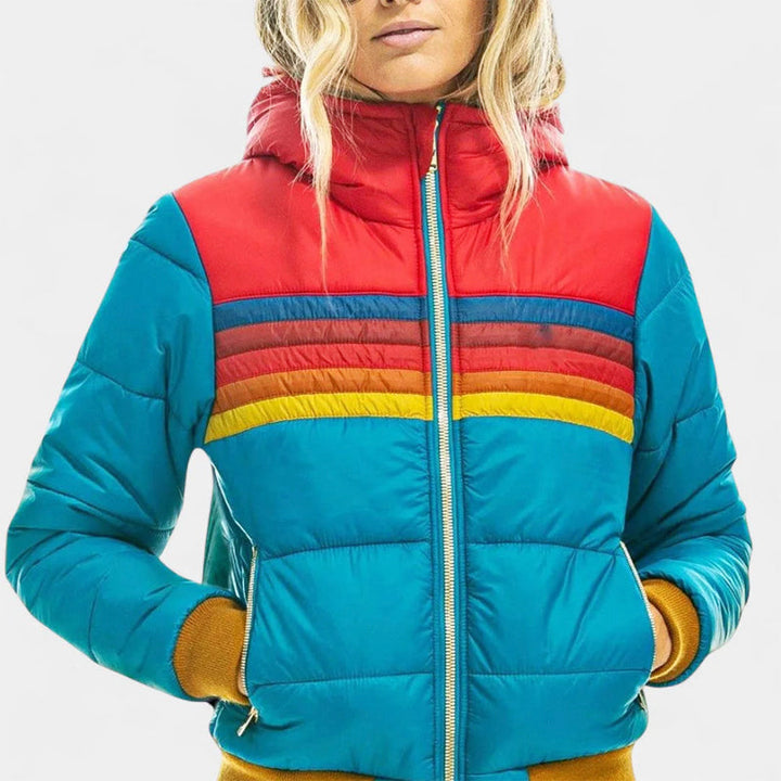 Brielle Women's Retro Stripe Puffer Jacket image 1