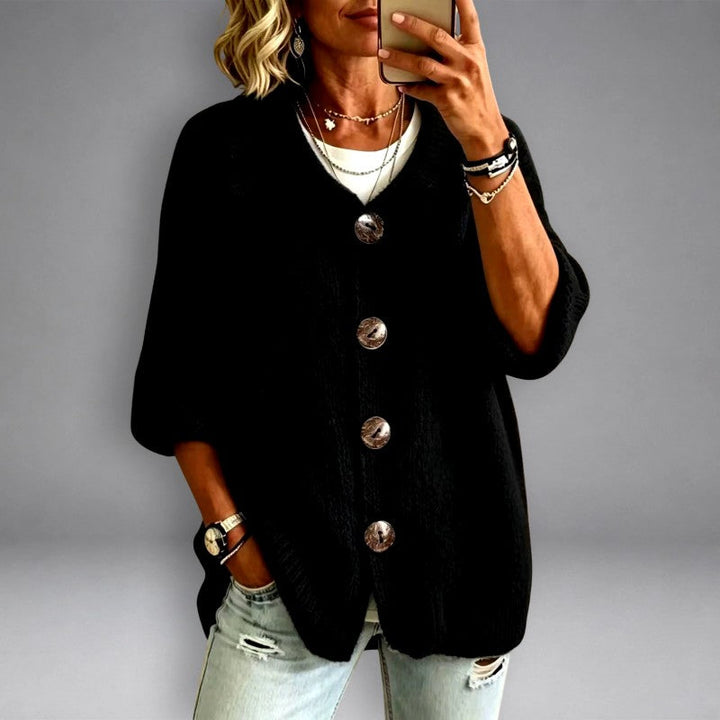 Claire Women's Oversized Button Front Knit Cardigan image 2