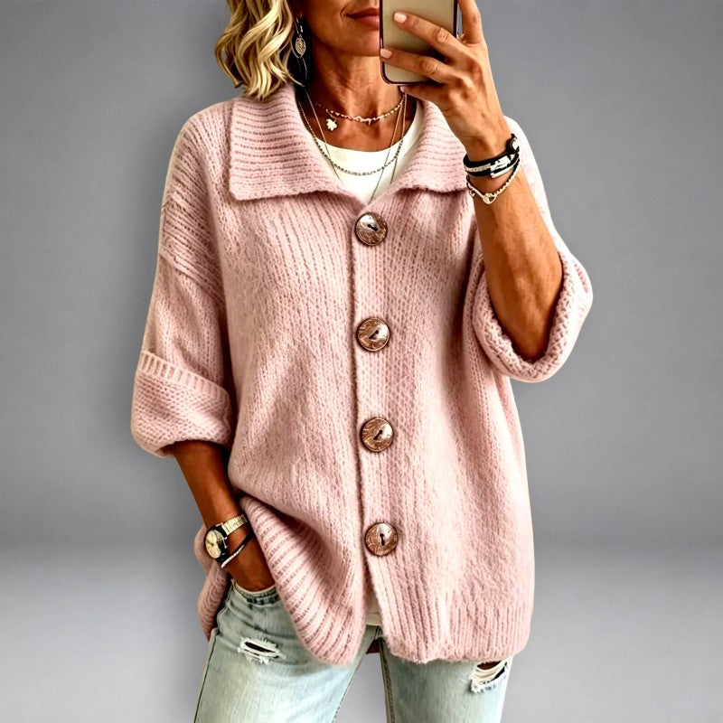Claire Women's Oversized Button Front Knit Cardigan image 3