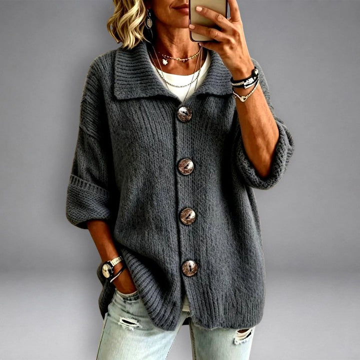 Claire Women's Oversized Button Front Knit Cardigan image 4