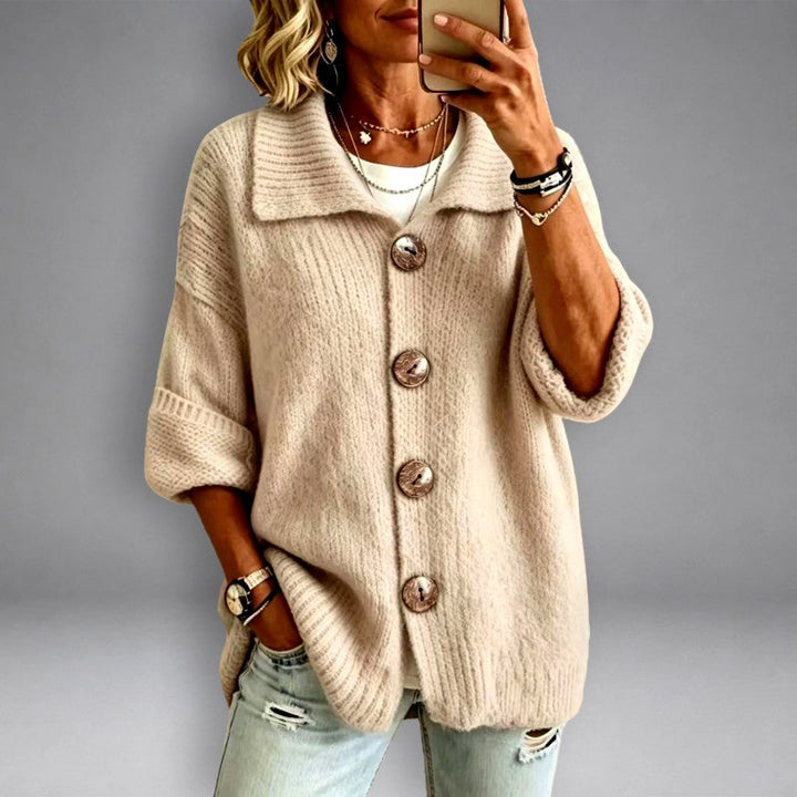Claire Women's Oversized Button Front Knit Cardigan image 5