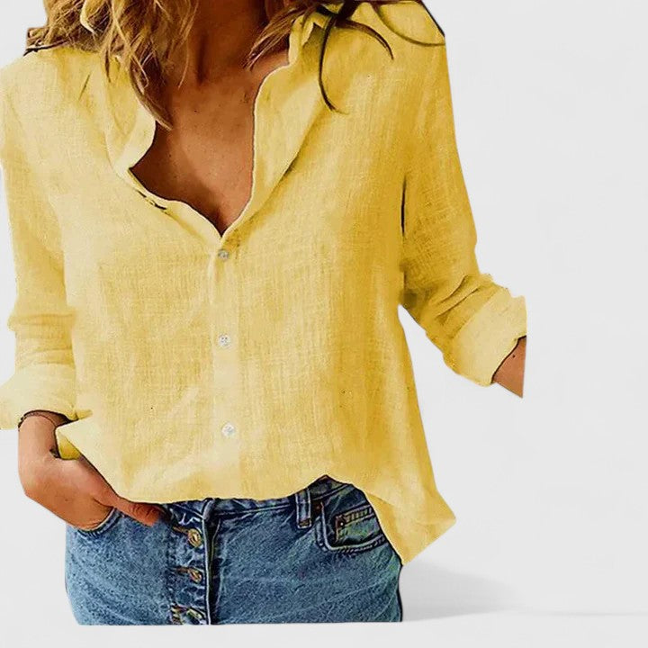 Women's Evelyn Romantic Botanical V-Neck Floral Blouse image 10