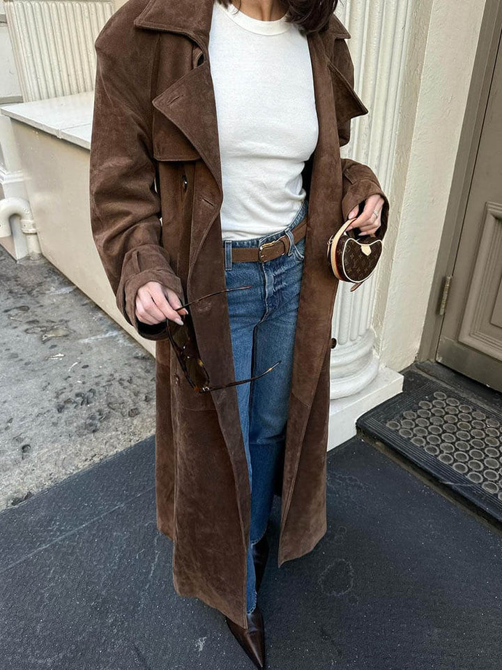 Grevelin | Suede Trench Coat