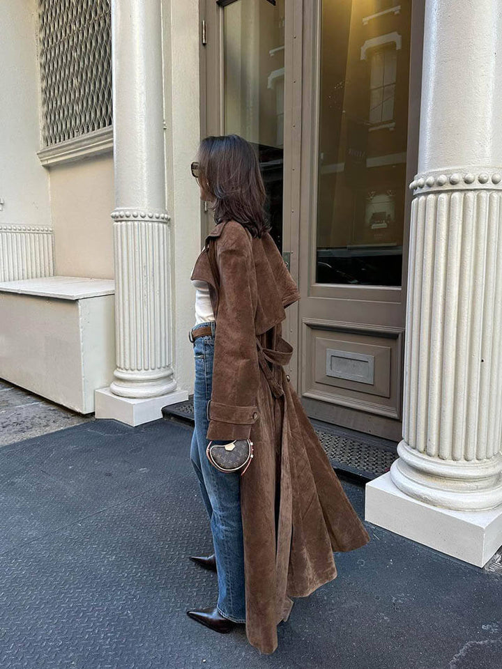 Grevelin | Suede Trench Coat