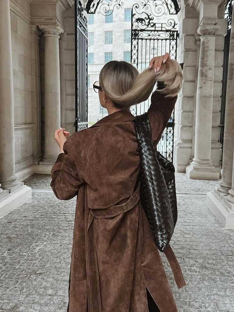 Grevelin | Suede Trench Coat
