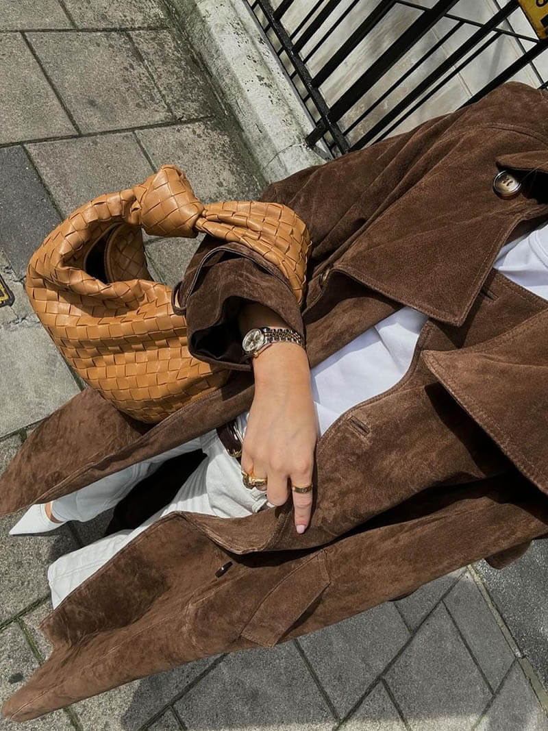 Grevelin | Suede Trench Coat