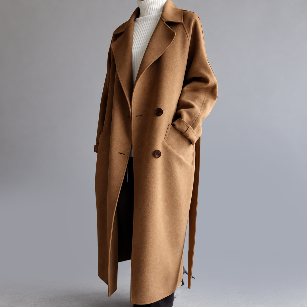 Royce Women’s Double-Breasted Long Wool Coat image 1