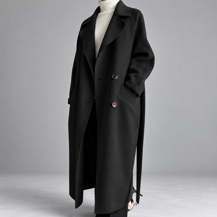 Royce Women’s Double-Breasted Long Wool Coat image 3