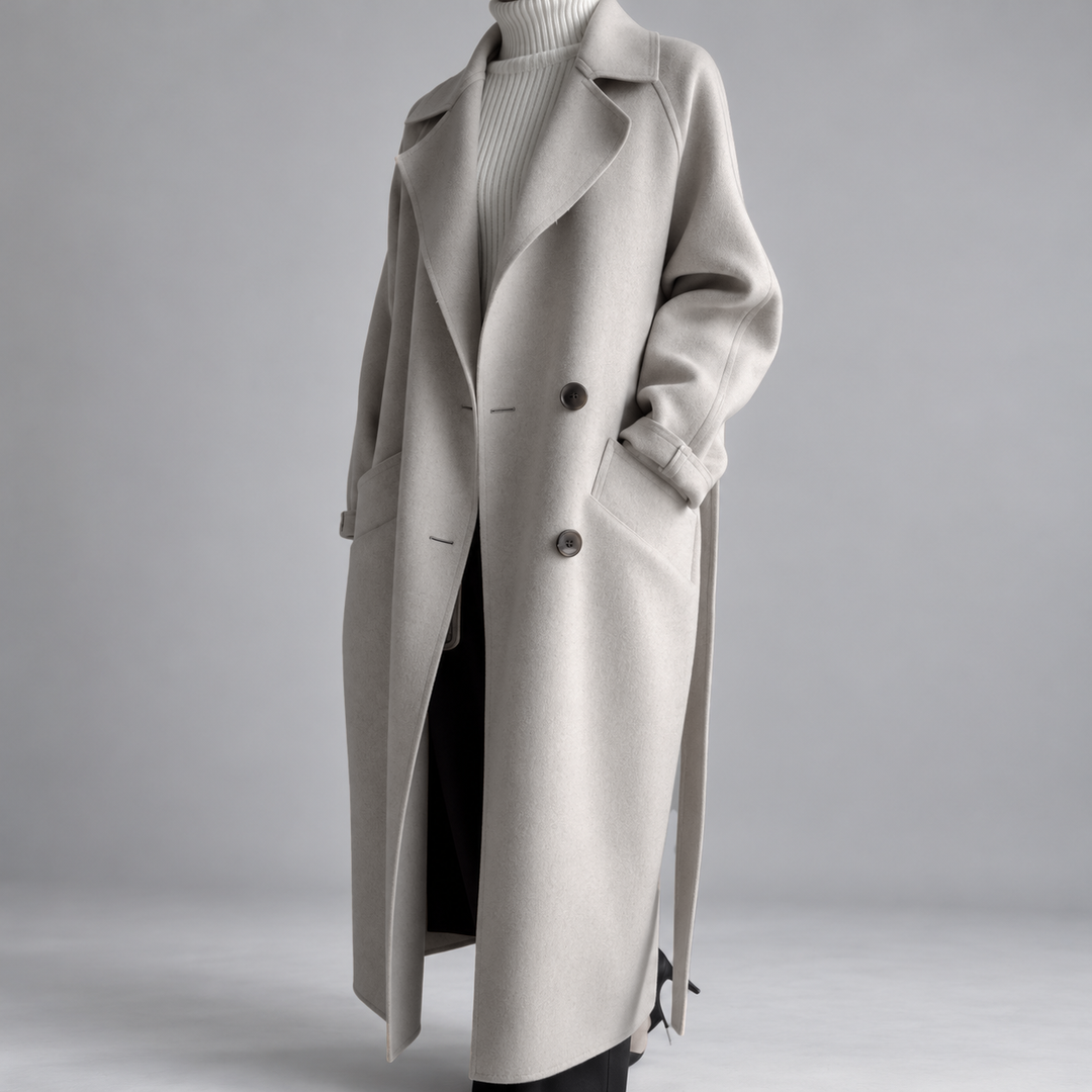 Royce Women’s Double-Breasted Long Wool Coat image 2