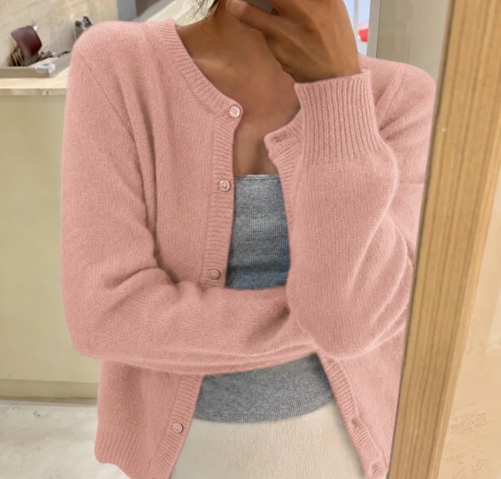 Soft Knit Cardigan with Button Front and Round Neckline image 10