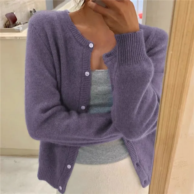 Soft Knit Cardigan with Button Front and Round Neckline image 4