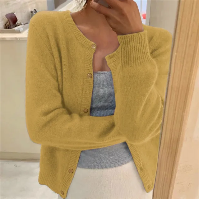 Soft Knit Cardigan with Button Front and Round Neckline image 6