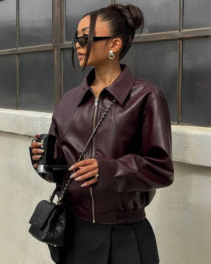 Rylee | Retro Faux Leather Jacket