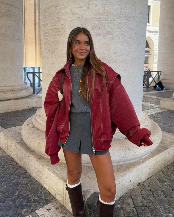 Sumaya | Bold Faux Leather Jacket