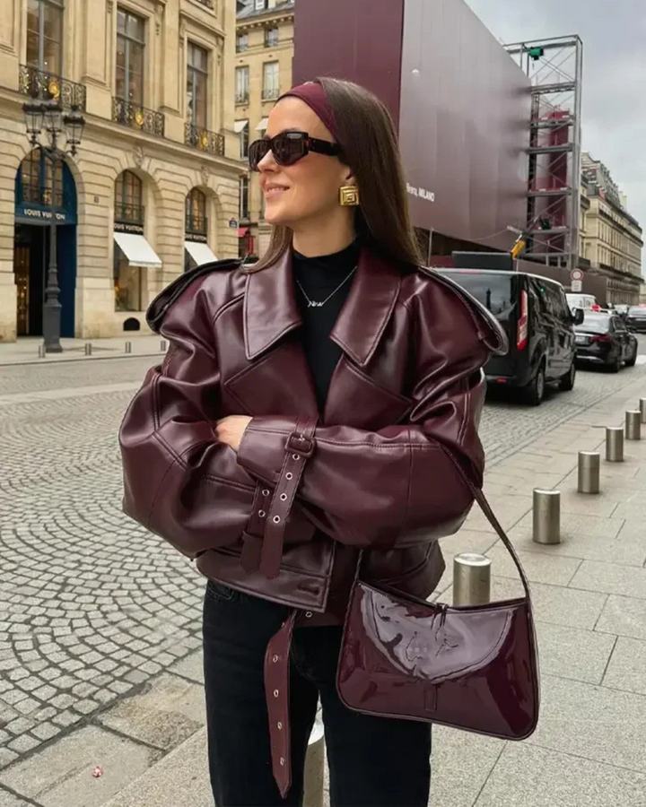 Katherine | Burgundy Short Trench Coat