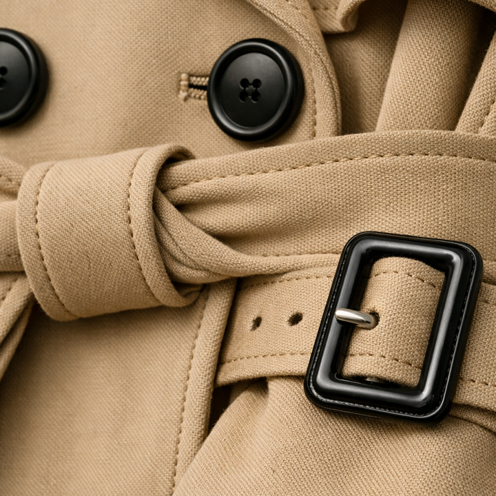 Women’s Belted Trench Coat Tailored Long Fit image 4