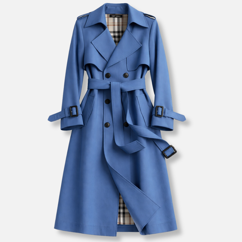 Women’s Belted Trench Coat Tailored Long Fit image 7