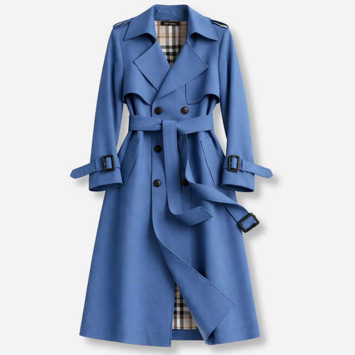 Women’s Belted Trench Coat Tailored Long Fit image 7