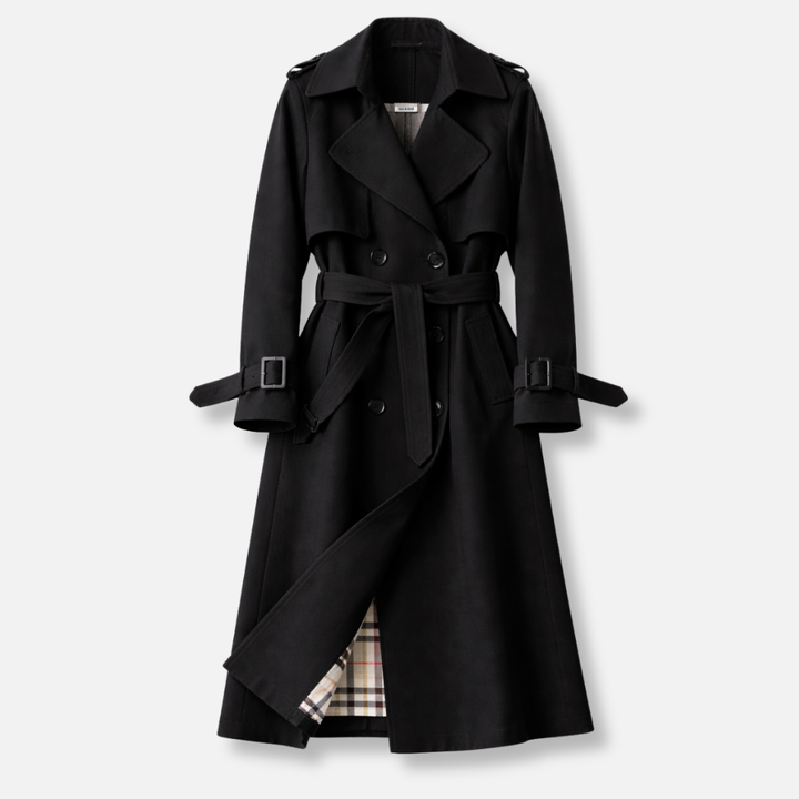 Women’s Belted Trench Coat Tailored Long Fit image 8