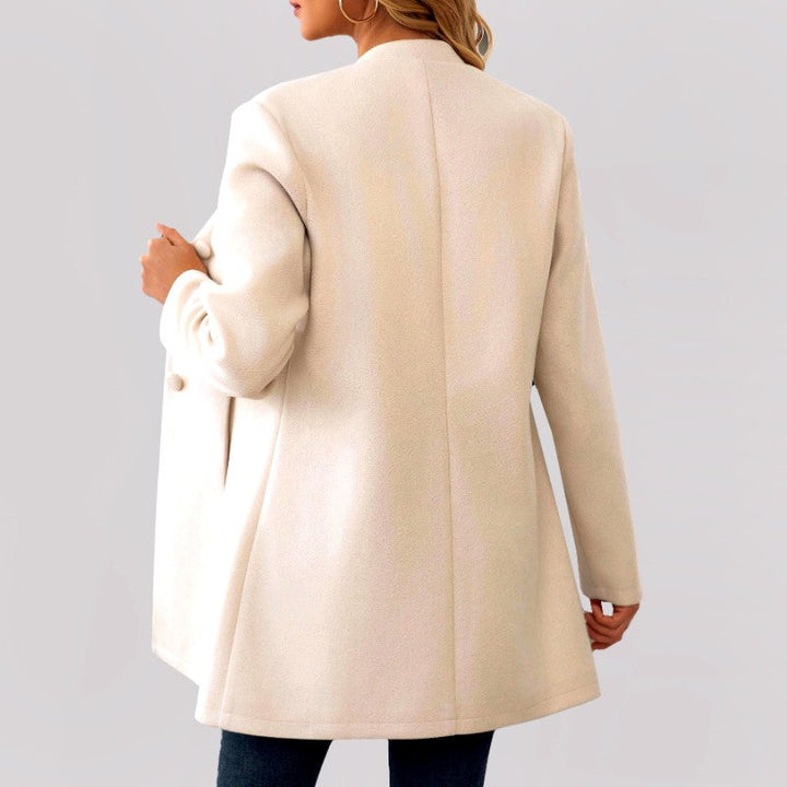 Alanna Women's Stand-Collar Button-Front Mid-Length Coat 6