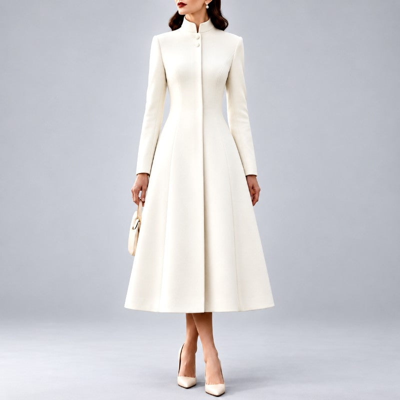 Brielle Women's Stand Collar Button Front Dress 5