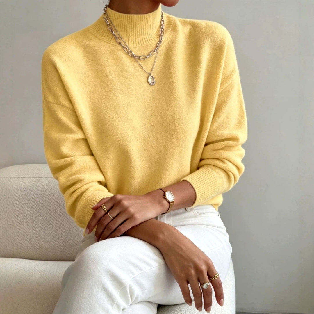 Eileen Women's Mock Neck Relaxed Knit Sweater 2