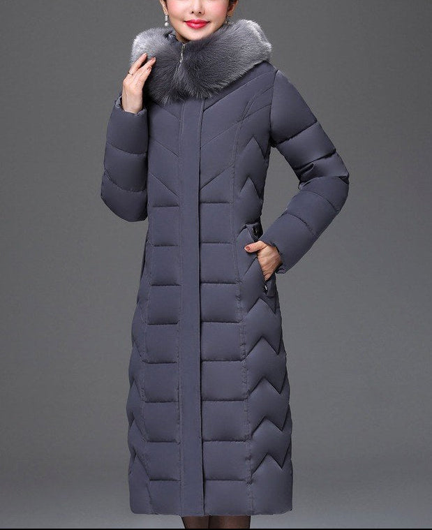 Eleanor Women's Long Faux Fur-Collar Padded Coat 2