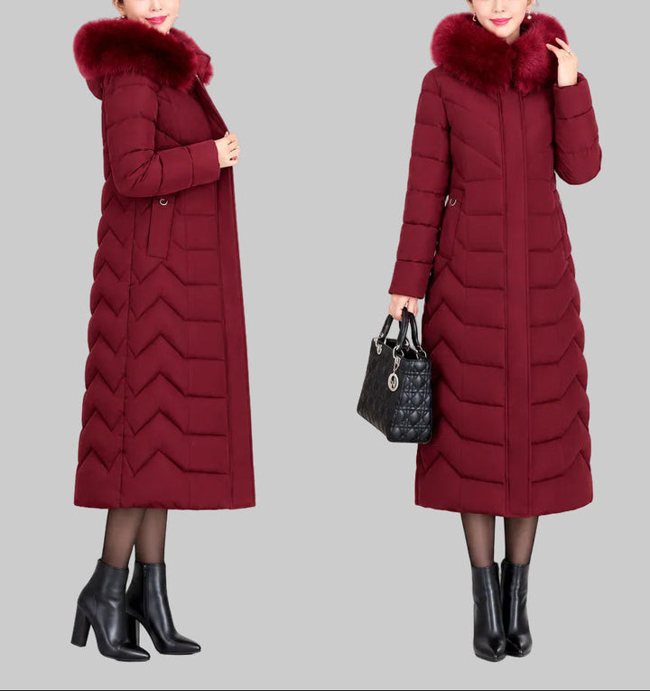Eleanor Women's Long Faux Fur-Collar Padded Coat 9