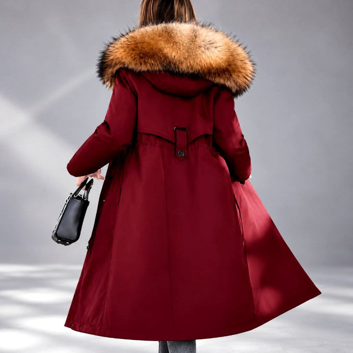 Gwyneth Women's Long Fur-Lined Hooded Parka Coat 6