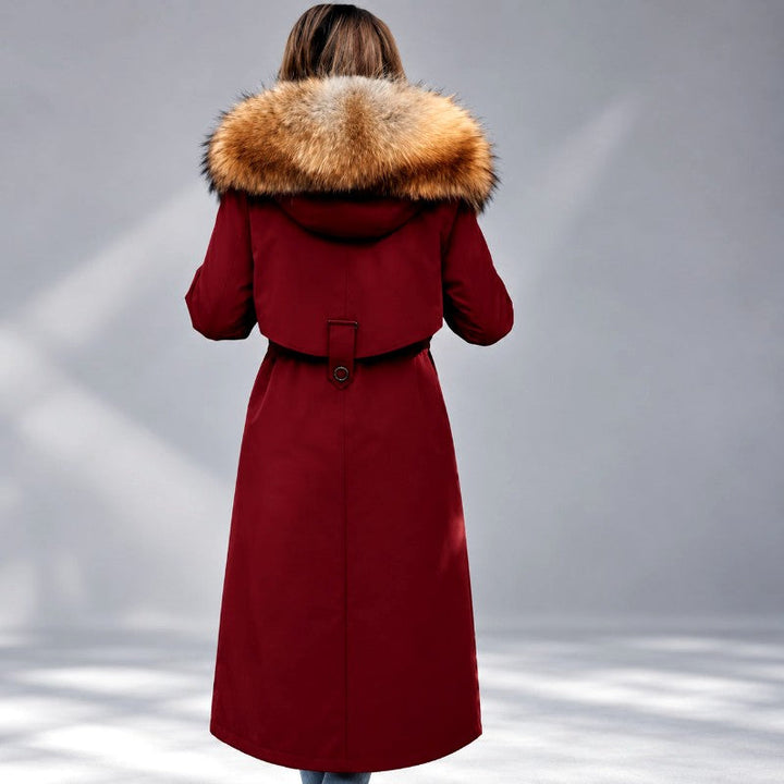 Gwyneth Women's Long Fur-Lined Hooded Parka Coat 7