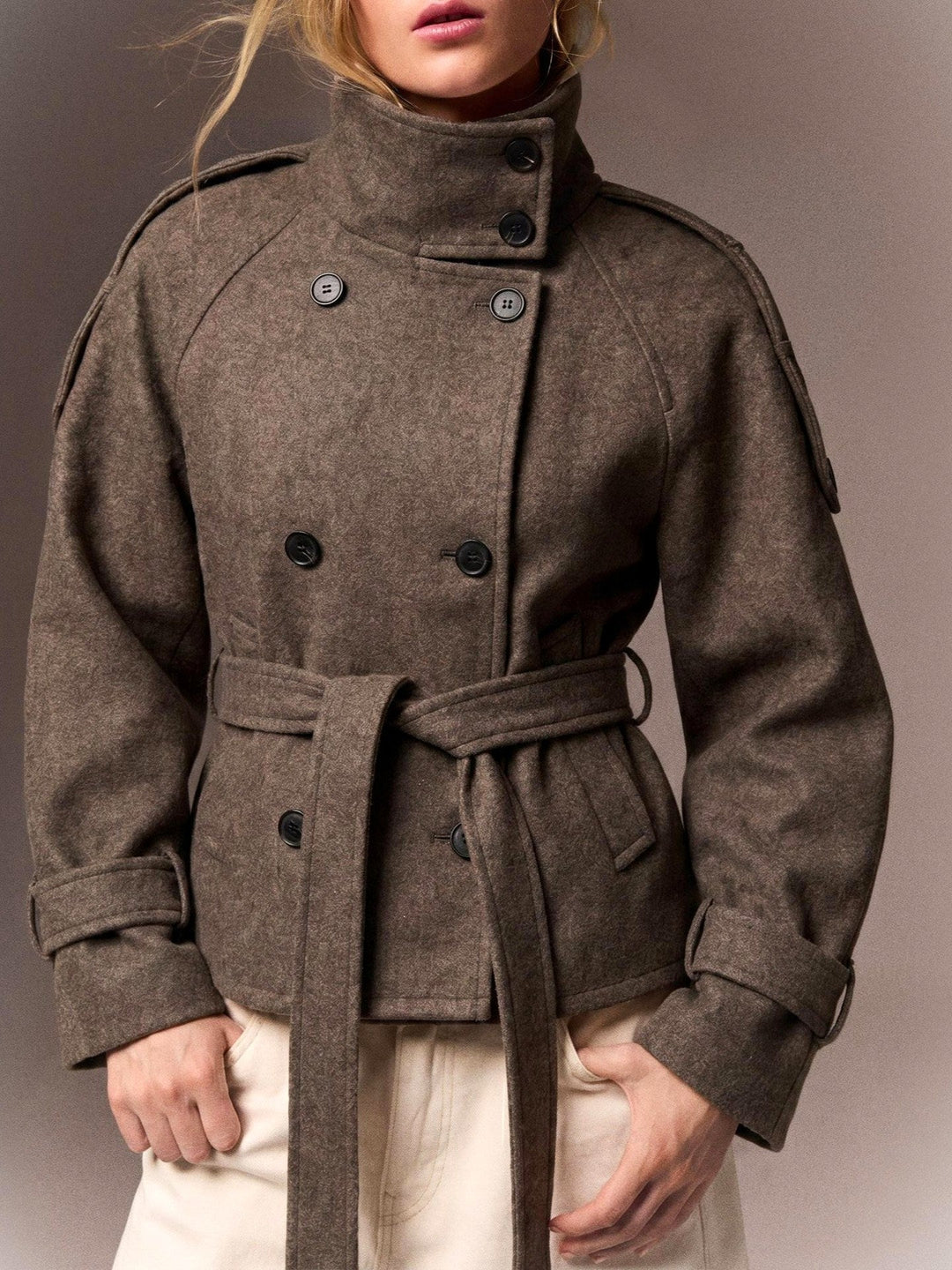 Hannah Women’s Wool Double-Breasted Belted Coat 3