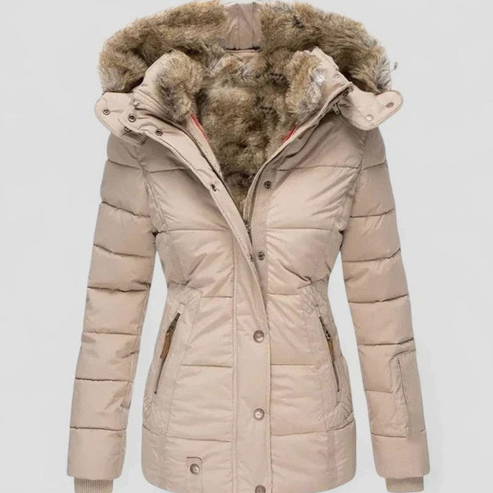 Katalin Women's Quilted Puffer Jacket with Faux Fur Hood