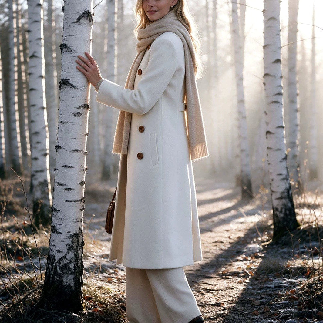 Lorenza Women's Wool Double-Breasted Coat 5