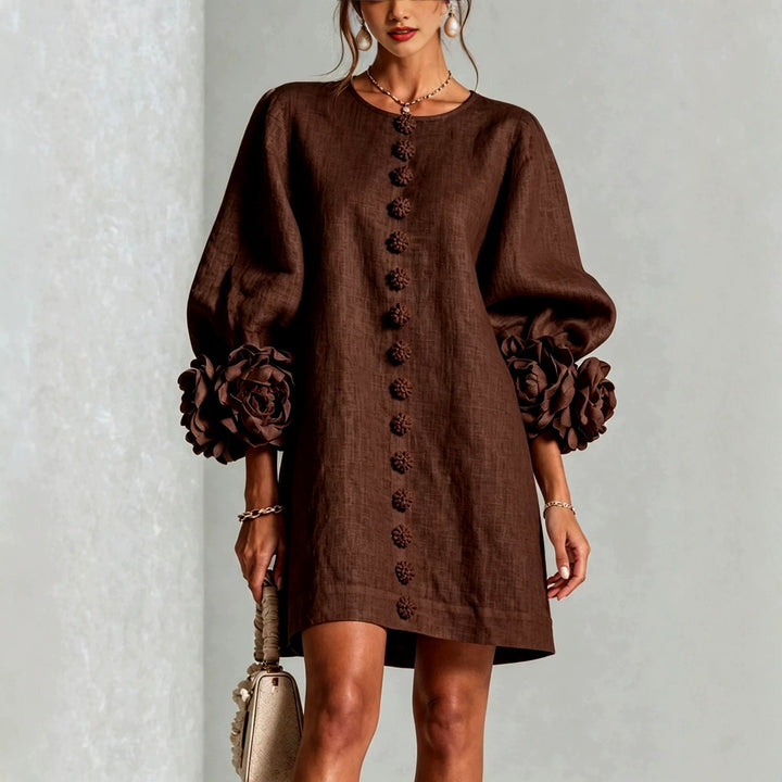 Lotta Women's Floral Appliqué Puff Sleeve Mini Dress 2