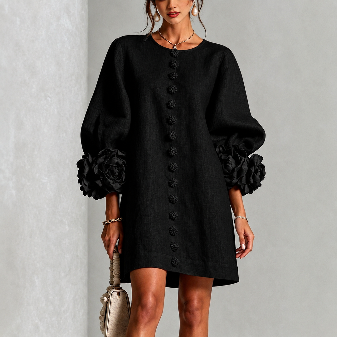 Lotta Women's Floral Appliqué Puff Sleeve Mini Dress image 3