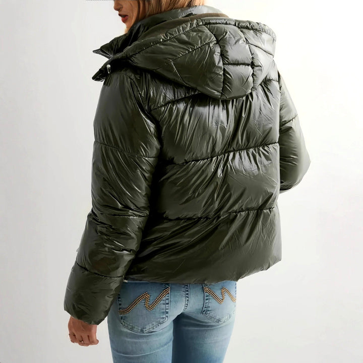 Mirabel Women's High-Shine Hooded Puffer Winter Jacket 5